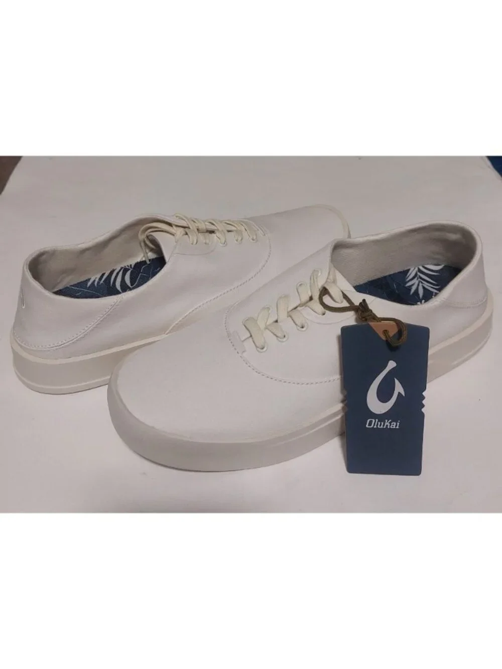 Olukai Tradewind Shoes Mens Size 11 Casual Lace Up Boat Beach Sneakers Off White